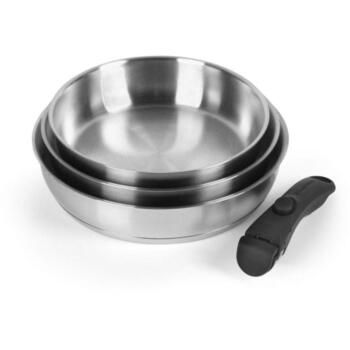 Russell Hobbs Набор сковород RH04033, серебристый, нержавеющая сталь, съемная ручка, 4 шт. (RH04033)