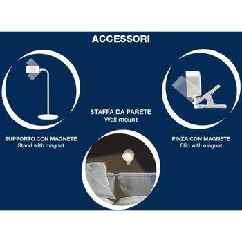 Beper Galda lampa P201UTP302, 2.3W, balta, dzelzs, akrils, LED, 1 spuldze, magnētiskie piederumi iekļauti (P201UTP302)