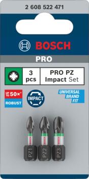 PRO Impact PZ skrūvgriežu uzgaļi, izturīgi un augsta griezes momenta, 2608522471 BOSCH (2608522471)