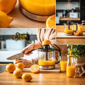 Super kompakta un ērta elektriskā citrusaugļu sulu spiede 40W 1 ātrums Melna AD4012 Adler (AD 4012)