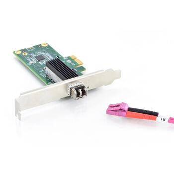 Digitus tīkla karte DN-10160, Gigabit SFP x 1, PCI Express x1, zema profila stiprinājums, Intel WGI210 čips (DN-10160)