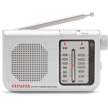 AIWA RS-55/SL карманное радио, FM 88–108 МГц, AM 530–1600 кГц, динамик 57 мм, разъём 3,5 мм, 2×AA, серый (RS-55/SL)
