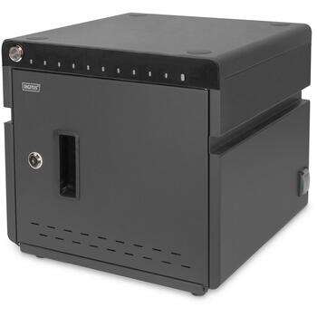 Digitus Mobilais galda uzlādes skapis portatīvajiem datoriem/planšetdatoriem līdz 14' DN-45004, 10 USB, 5/9/12 V, melns (DN-45004)