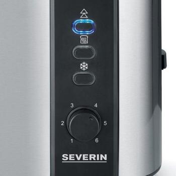 Severin AT 2589 tosteris, 800W, 2 šķēles, nerūsējošs tērauds, elektroniska brūnuma kontrole, atkarsēšana, atcelšanas poga (2589)