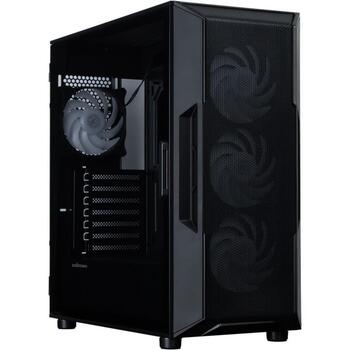 Zalman I3 NEO V2 BLACK, ATX vidējais torņa korpuss, 4x120mm RGB ventilatori, melns (I3 NEO V2 BLACK)