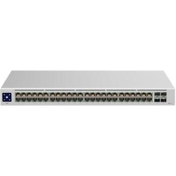 Ubiquiti UniFi USW-48 управляемый коммутатор, USW-48, 48x10/100/1000 RJ-45, 4x1G SFP, 52 Gbps, 77,376 Mpps, серебристый (USW-48)