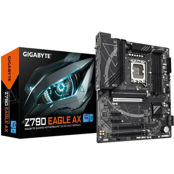 Gigabyte Z790 EAGLE AX 1.2, atbalsta Intel Core 14. paaudzes CPU, 12+1 fāzes digitālais VRM, līdz 7600MHz DDR5, 3xPCIe 4.0 M.2 (Z790 EAGLE AX 1.2)