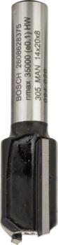 Pirkstfrēze frēze HM B=14 mm, l=20 mm,kāts 8mm, Rokas frēzēm, malu frēzēm GROPJU FRĒZE STANDARD FOR WOOD, 2608628375, BOSCH (2608628375)