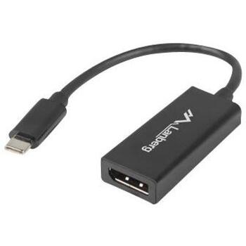 Lanberg Видео / аудио адаптер AD-UC-DP-01, 15см, USB-C мужской, DisplayPort женский, 1920x1200@60Hz, HDCP, USB 3.1 (AD-UC-DP-01)