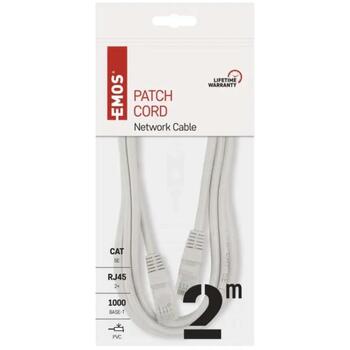 Emos UTP Patch Cable CAT5E S9123, 2м, 8 проводов, RJ45/RJ45, серый, PVC, 1000 Base-T (S9123)