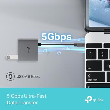 TP-Link UH3020C USB-C хаб, 3 порта, HDMI 4K@60Hz, PD 100W, USB-A 5Gbps, алюминиевый корпус (UH3020C)