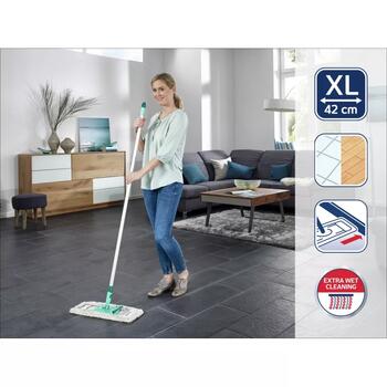 LEIFHEIT Profi XL micro duo 1055045, grīdas birste, 42cm, 140cm, 360° rotējoša, Click sistēma (1055045)