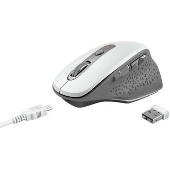 Trust USB datorpele Ozaa 24035, 2400 DPI, 6 pogas, bezvadu, uzlādējams akumulators, 10m diapazons (24035)