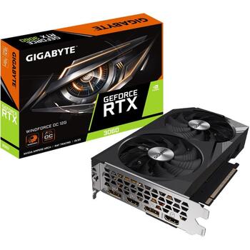 Graphics Card|GIGABYTE|NVIDIA GeForce RTX 3060|12 GB|GDDR6|192 bit|PCIE 4.0 16x|Memory 15000 MHz|GPU 1792 MHz|2xHDMI|2xDisplayPort|GV-N3060WF2OC-12GD2.0 (GV-N3060WF2OC-12GD2.0)