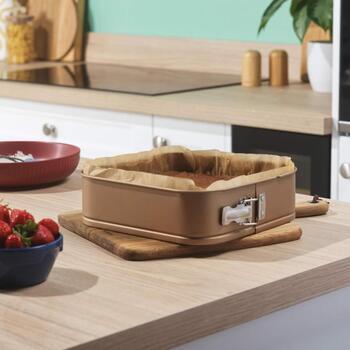 Russell Hobbs Форма для выпечки RH03792G, 24см, углеродная сталь, золотая, съемный край, антипригарное, 220°C (RH03792G)