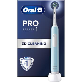 Oral-B elektriskā zobu birste Pro Series 1 Cross Action PROSERIES1BL, 1 galviņa, 3 režīmi, 20000 kustības minūtē (Pro1 Caribbean Blue)