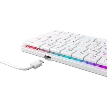 White Shark Клавиатура NAGAMAKI-W-US-BLUE.SW, механическая, белая, 61 клавиша, USB Type-C, синие переключатели, подсветка (NAGAMAKI-W-US-BLUE.SW)