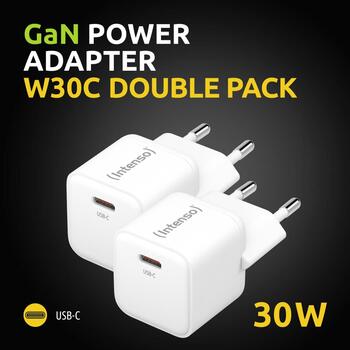 Intenso strāvas adapteris 7803032, 100-240 V, 30 W, 1 x USB-C, ātrā uzlāde, balts (7803032)