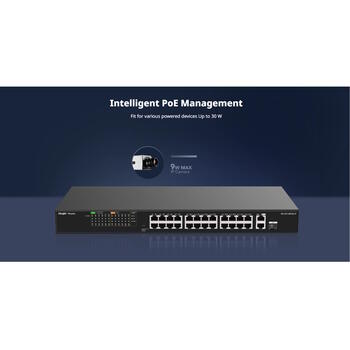 Ruijie RG-ES106F-P 6-портовый PoE коммутатор, 4x10/100 Mbps PoE, 1x10/100 Mbps uplink, бюджет PoE 60W, 30W/порт, защита 4kV (RG-ES106F-P)