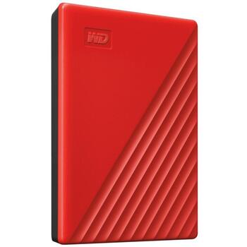 WD My Passport внешний жесткий диск, WDBPKJ0040BRD-WESN, 4ТБ, USB 3.2 Gen 1, красный, 256-битный AES, WD Discovery (WDBPKJ0040BRD-WESN)