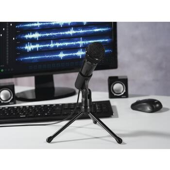 Hama Компьютерный микрофон 00139905, -30dB±3dB, 2200Ω, 3,5mm Jack, 2,5m, 50Hz-16kHz, проводной, черный (00139905)