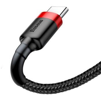 Baseus Cafule USB kabelis CATKLF-C91, USB-A–USB-C, 2m, 2A, 480Mbps, QC3.0, alumīnija sakausējums, pīts, Velcro (CATKLF-C91)