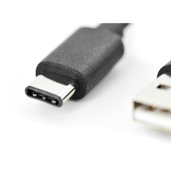 Digitus AK-300154-010-S кабель USB-C, USB-A - USB-C, 1м, 3А, черный, Power Delivery, синхронизация и зарядка (AK-300154-010-S)