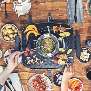 Gastroback Raclette Фондю набор 42567, 1200 W, 550 W, 8 сковородок, 1,15 л, 1,1 м шнур, керамическое покрытие (42567)