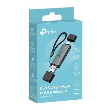 Tp-Link кардридер UA430D, 1*USB 3.0 Type-C, 1*USB 3.0 Type-A, 2TB макс, 200 MB/c, 2 порта, алюминиевый сплав (UA430D)