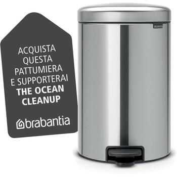 Brabantia NewIcon 114021 ведро с педалью, 20 л, 46,7 см, нержавеющая сталь, тихое закрывание крышки, съемная корзина (114021)