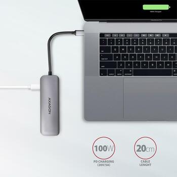 Axagon док-станция HMC-5 USB 3.2, 2x USB-A, 1x USB-C, 1x HDMI, 5Gb/s, 100W PD, 110 x 35 x 12.5 mm (HMC-5)
