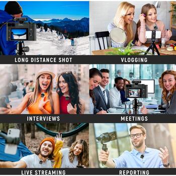 Easypix MyStudio Беспроводной Микрофон Дуо 62022, 2 канала, 2,4 ГГц, 150 м, 100 дБ SPL, 48KHz/16bit, USB-C (62022)