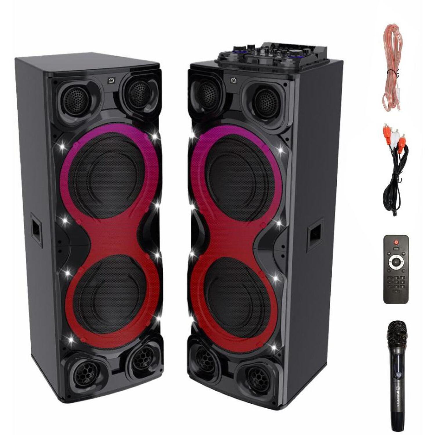 Manta Караоке колонка SPK1204X800D, 800W, 2x входа для микрофона, Bluetooth, AUX, USB, SD, LED подсветка (SPK1204X800D)
