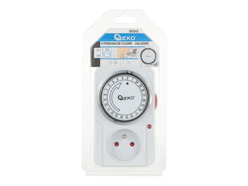 Geko Analogais taimeris G03345, 230V ~50Hz, 16A (3680W), 24-stundas, 15 min, muciņa E, indikators (G03345)