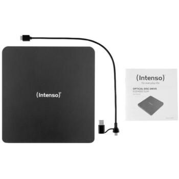 Intenso DVD RW 5401400, USB 3.2 Gen 1, 24x CD, 8x DVD+R, 8x DVD-R, 5x DVD-RW, черный, фронтальная загрузка, 1 шт (5401400)