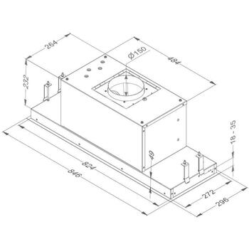 Novy Essence 829 Вытяжка, 90см, 521м³/ч, класс B, LED, нержавеющая сталь (829)