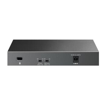 TP-Link LS106LP сетевой коммутатор 4-портовый Gigabit PoE (802.3af) 4× PoE RJ45 4× 10/100/1000 Mbps Plug-and-Play без вентилятора компактный Чёрный (LS106LP)