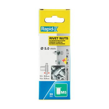 Rapid Vītņu kniedes M5 5000672, 20 gab., ar urbi (5000672)