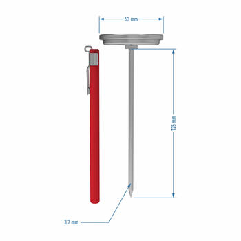 Browin 100601 термометр для скороварки для ветчины, 0-120°C, 12,5см, аналоговый, белый (100601)