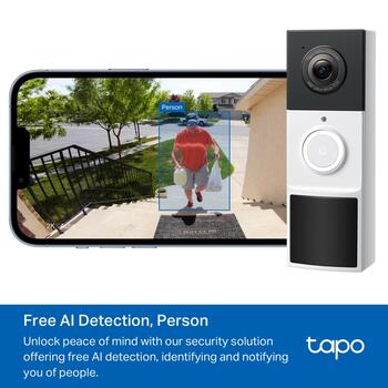 Tapo видеодомофон, TP-Link, Tapo D210, 3 МП, 1.18 мм, F1.8, IP65, H.264, Micro SD до 512 ГБ (TAPO D210)