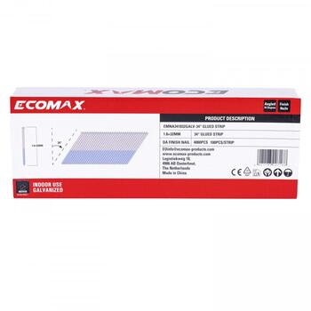 Ecomax отделочные гвозди EMNA341832GALV&EMX, 32x1,8мм, 4000шт, угол 34°, электрогальванизированные, 15GA (EMNA341832GALV&EMX)