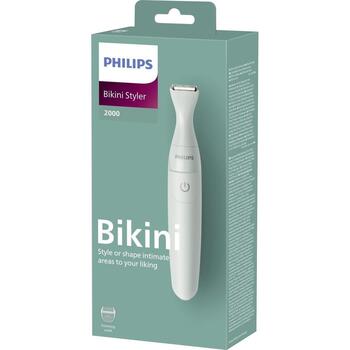 Philips bikini trimmeris BRT398/15, 0,5 mm, 3 mm ķemme, 1 x AA, hipoalerģiska folija, noapaļoti gali, ergonomisks rokturis (BRT398/15)