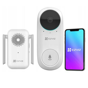 Ezviz CS-DB2C умный дверной звонок, 1080p, 160°, PIR, 5200mAh, Wi-Fi, белый (CS-DB2C)