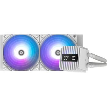 Zalman šķidruma CPU dzesētājs ALPHA2 V2 A24 WHITE, 240mm, 2 ventilatori, 800-2000rpm, 29.7dB, RGB, LCD displejs, balts (ALPHA2 V2 A24 WHITE)