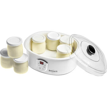 Browin Йогуртница 801015, 7 банок, 1.3 L, 20 W, 1-48 ч, 20-60 °C, сетевой шнур (801015)