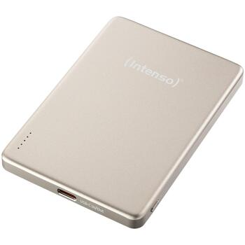 Intenso Power Bank 7344021 5000 мАч, 15 Вт беспроводная зарядка, 20 Вт USB-C PD, совместим с MagSafe, шампанское (7344021)