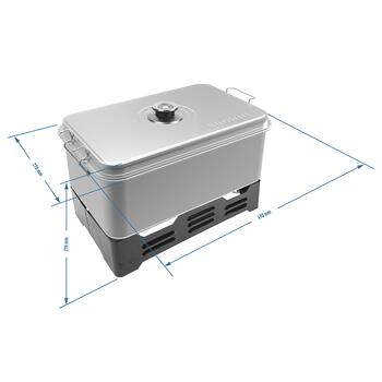 Browin 330006 уличная коптильня, 49см, 27см, 3.92кг, нержавеющая сталь, 3 решетки, 2 горелки, термометр (330006)