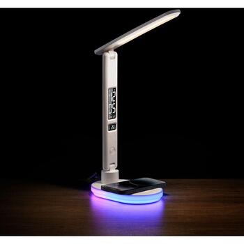 Hawk Настольная лампа HW-LAMP03, 10W, 5 уровней яркости, RGB освещение, будильник, USB выход (HW-LAMP03)