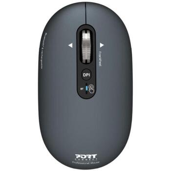 Port Connect PURE MAC 910501, bezvadu optiskā pele, Bluetooth, 1000/1600/2400/3200 DPI, 5 pogas, pelēka (910501)