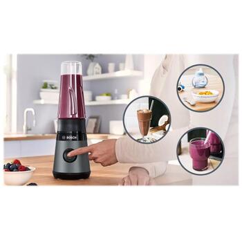 Bosch VitaPower ToGo блендер MMB2111S, 450 W, 0.6 L, Tritan, дробление льда, серебристый (MMB2111S)